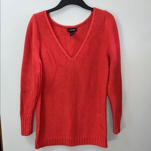 Lane Bryant Coral V-Neck Sweater Knit